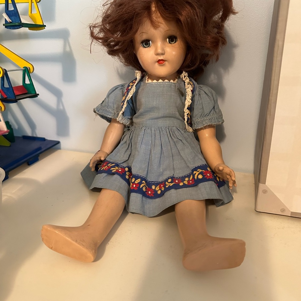 Charming Blue and Brown Doll with Accessories
